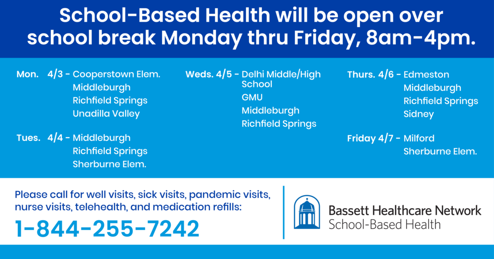 School based health will be available over spring break