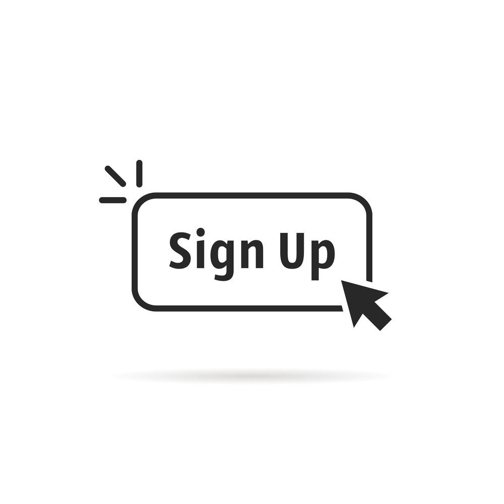 Sign up written in box