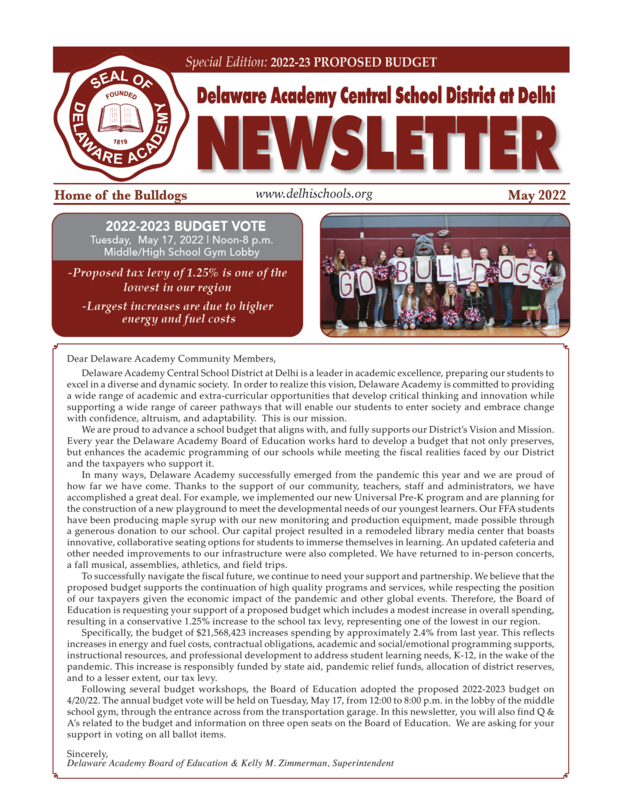 Annual Budget Newsletter
